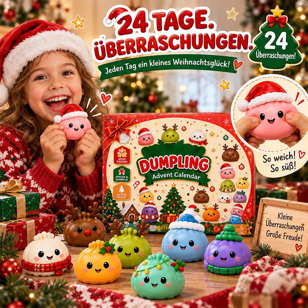 Squishy Dumpling Adventskalender 2026|24 einzigartige Knödel-Squishys, tausende Bestellungen weltweit, limitierte Auflage
