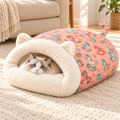 🐾🔥 Bestseller! Halbgeschlossenes, warmes Haustier-Schlafsackbett – Winddichtes, flauschiges Kuschelnest für Katzen und kleine Hunde, perfekt für gemütliche Winterschläfchen ❄️
