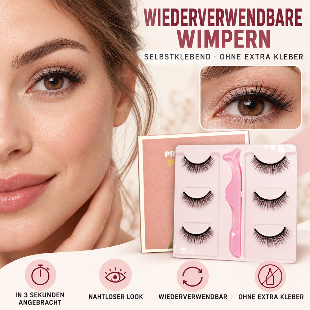 🌺Glue-Free Self-Adhesive Lashes – 3-Second, Natural & Reusable