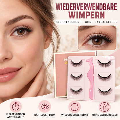 🌺Glue-Free Self-Adhesive Lashes – 3-Second, Natural & Reusable