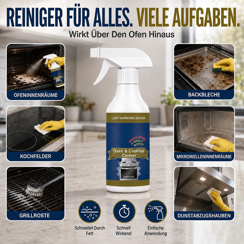 💥Sofortige Reinigung 🌻Hochwirksames Reinigungsspray für Backofen und Kochfeld🔥