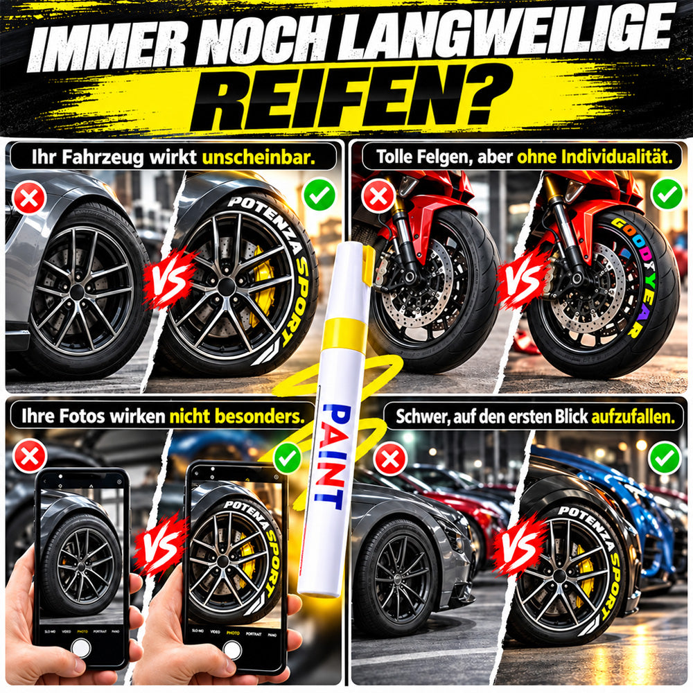 🌈Reifen-Schriftzug-Marker | Verleihe deinen Rädern einen individuellen Look✨