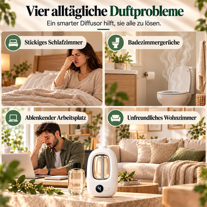 📢📢50 % RABATT! ⏰🎶Kabelloser Aroma-Diffusor mit Sandelholzduft – 4 Timer, leiser Betrieb & elegantes Dufterlebnis🌿💡