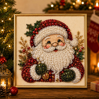 🎄 LETZTER TAG – 49 % RABATT – DIY Weihnachts-Perlen-Diamond-Painting-Set mit Rahmen | Entspannend & Einsteigerfreundlich