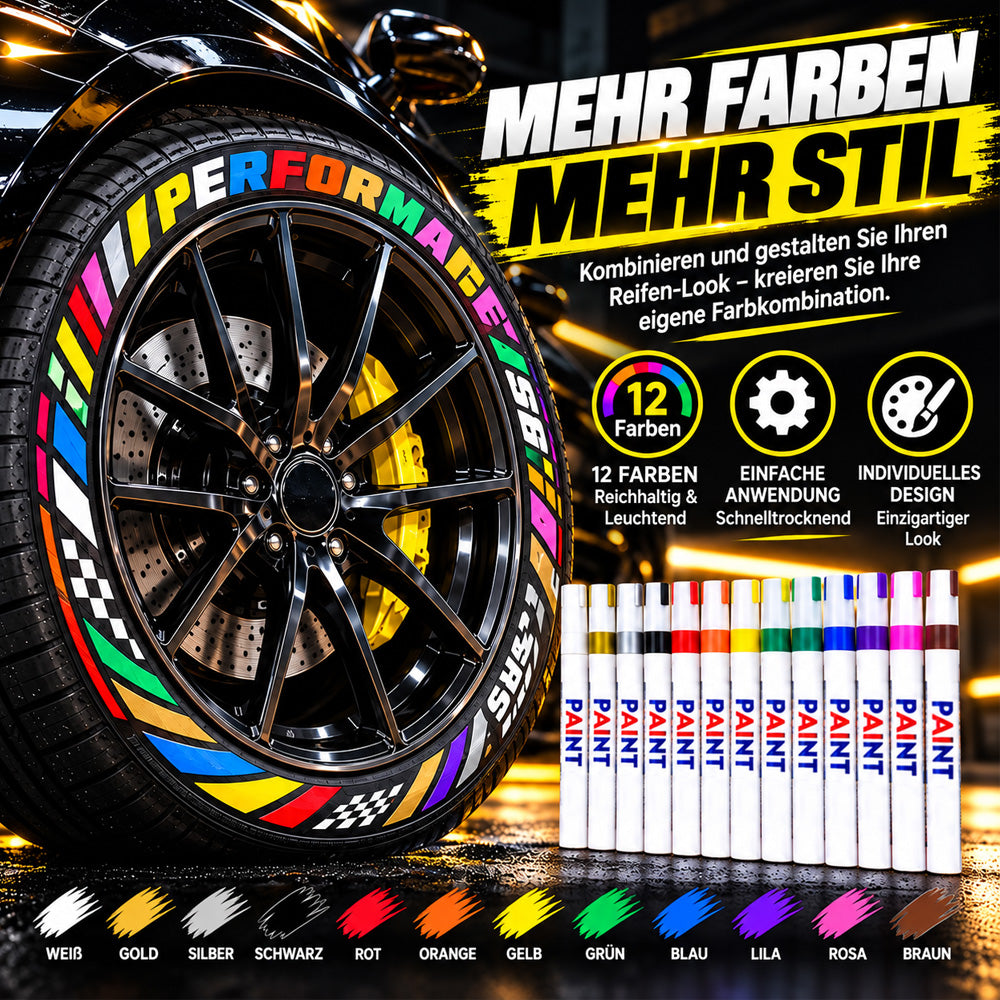 🌈Reifen-Schriftzug-Marker | Verleihe deinen Rädern einen individuellen Look✨