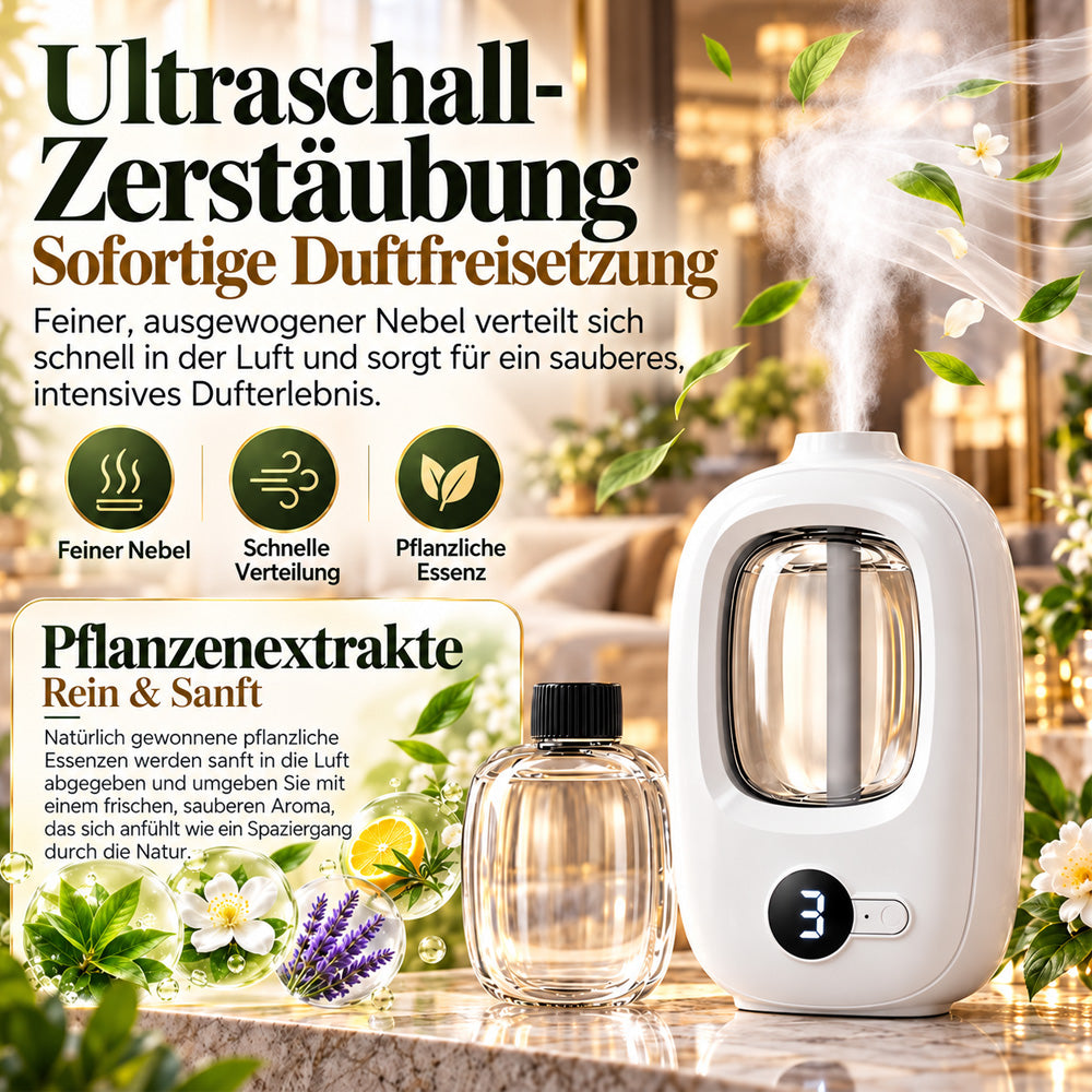 📢📢50 % RABATT! ⏰🎶Kabelloser Aroma-Diffusor mit Sandelholzduft – 4 Timer, leiser Betrieb & elegantes Dufterlebnis🌿💡