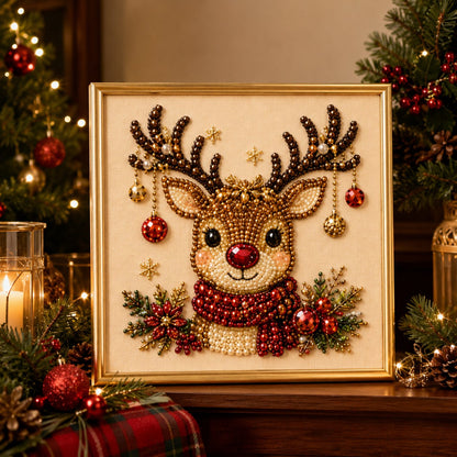 🎄 LETZTER TAG – 49 % RABATT – DIY Weihnachts-Perlen-Diamond-Painting-Set mit Rahmen | Entspannend & Einsteigerfreundlich