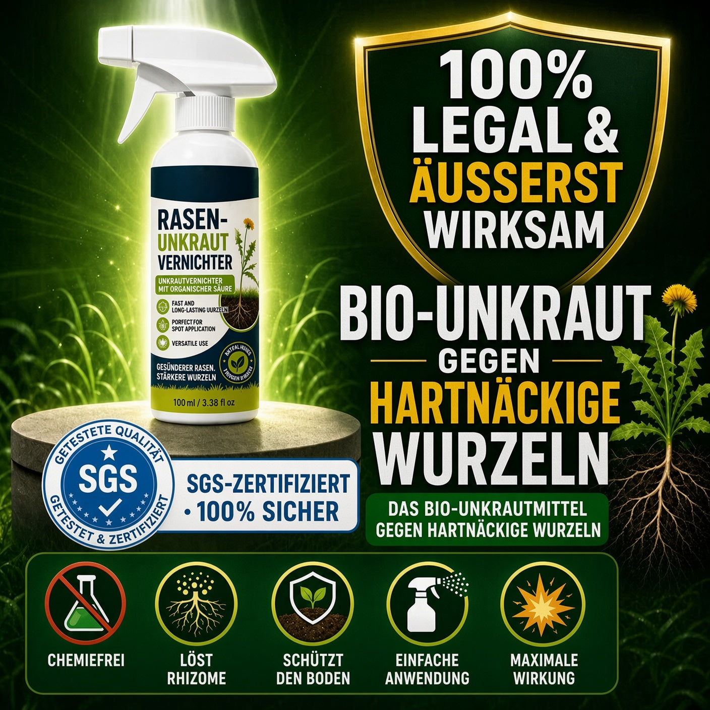 ♻️50 % RABATT 🌿 Unkraut-Stop – 🔥Stark gegen Unkraut & hemmt neues Wachstum | Für Garten, Wege & Hof ⚡