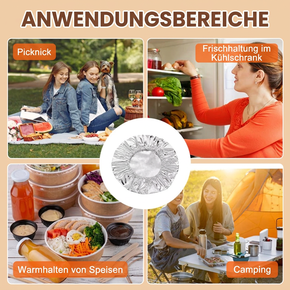 🏠 Aluminiumfolien-Wärmeisolierhaube – Speisen länger warm halten, ideal für Zuhause & unterwegs