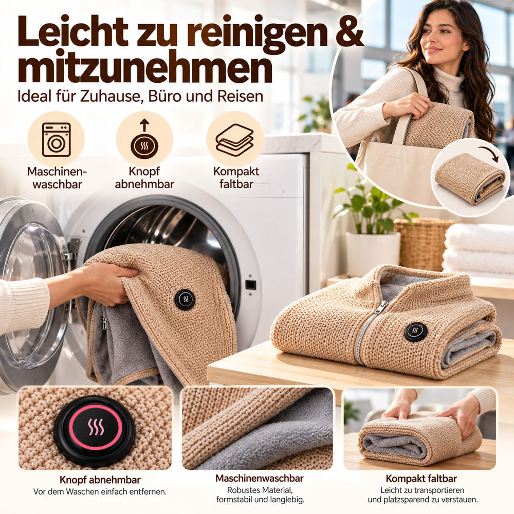 🔥 Weihnachtssale – 50 % RABATT! ❄️ Bleib den ganzen Winter warm – Tragbarer elektrischer Wärmeschal als Decke🎁