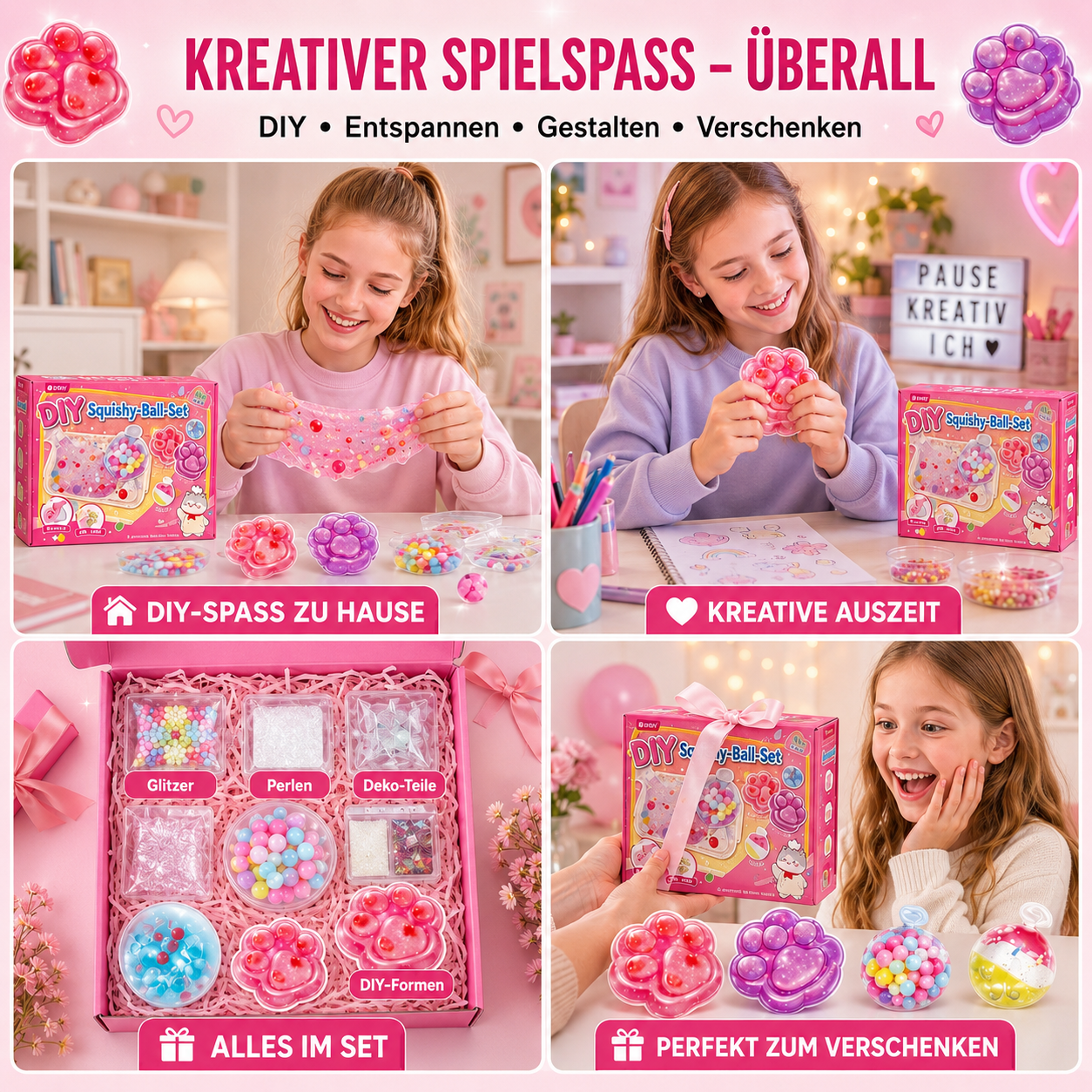 🎁DIY-Bausatz für ein „Fried Ice“-Squishy-Spielzeug mit Katzenkrallen-Motiv für Kinder