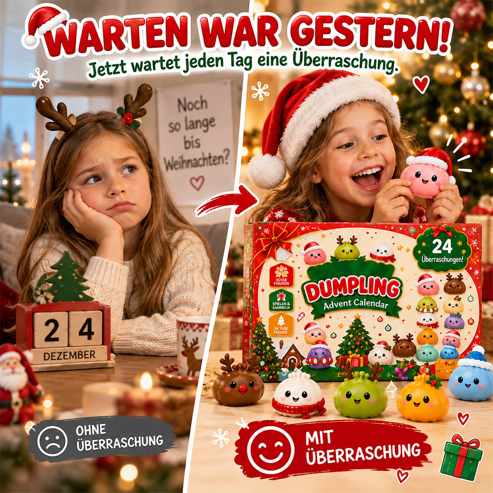 Squishy Dumpling Adventskalender 2026|24 einzigartige Knödel-Squishys, tausende Bestellungen weltweit, limitierte Auflage