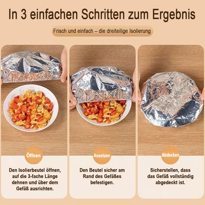 🏠 Aluminiumfolien-Wärmeisolierhaube – Speisen länger warm halten, ideal für Zuhause & unterwegs
