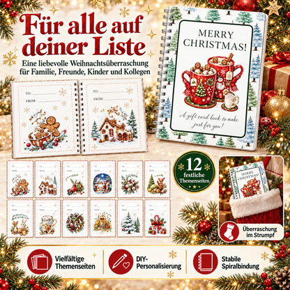 🎁50 % RABATT – Perfekt für Weihnachten! 🎅 🎄 Weihnachts-Geschenkkartenalbum – DIY Spiralalbum für persönliche Geschenke 👍