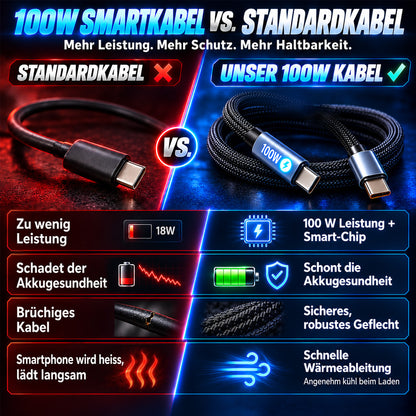 ⚡⚡50% Rabatt！🔋100W USB Schnellladekabel – Geflochten, Robust & mit Überladeschutz🛡️