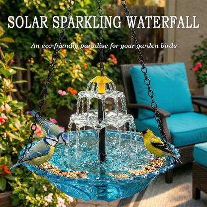 upsell🔥💐 FRÜHLINGSTAG SALE - 50 % RABATT ⚡ ÜBER 50.000 VERKAUFT! 🐦 Solar Hänge-Vogelbad – Brunnen oder Vogelfutterspender