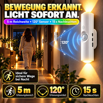 💸 -50% RABATT!!⏰Magnetische RGB-Bewegungsmelder-Nachtleuchte ✨ | Bohrfrei, kabellos, wiederaufladbare LED-Leuchte, ideal für dunkle Treppen, Flure und nächtliche Gänge