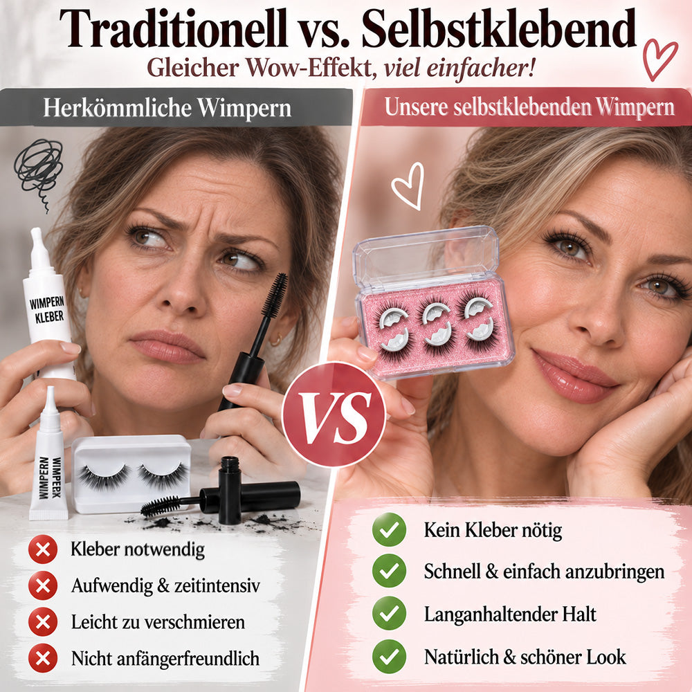 ✨Wiederverwendbare Selbstklebende Wimpern| Wacher Blick in 3 Sekunden👀– Ohne Kleber, Ohne Aufwand!