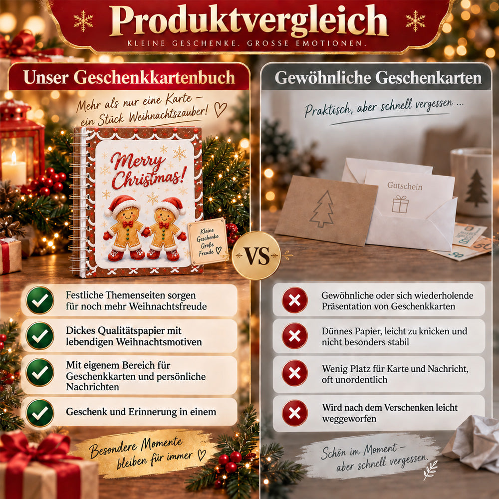 🎁50 % RABATT – Perfekt für Weihnachten! 🎅 🎄 Weihnachts-Geschenkkartenalbum – DIY Spiralalbum für persönliche Geschenke 👍