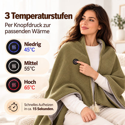 🔥 Weihnachtssale – 50 % RABATT! ❄️ Bleib den ganzen Winter warm – Tragbarer elektrischer Wärmeschal als Decke🎁