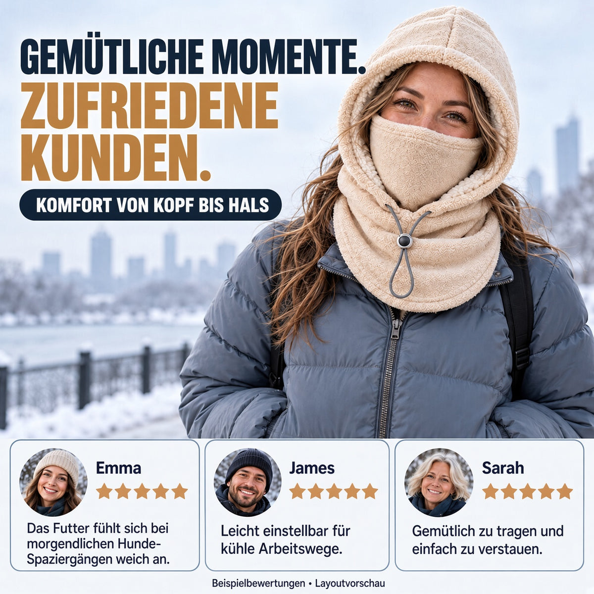 upsell❄️ 3-in-1 Winter-Sturmhaube – Winddichter Fleece-Gesichtsschutz für Damen & Herren, warm & kuschelig für Ski, Radfahren & Outdoor 🧣