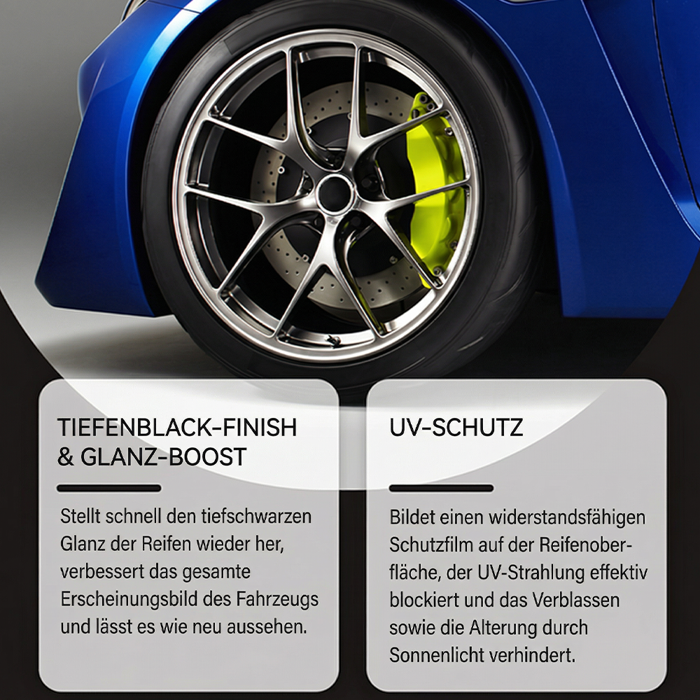 🛞✨ Hochleistungs-Reifen- & Felgenwachs – Tiefschwarzer Glanz, UV-Schutz & Langzeitversiegelung🚘✨