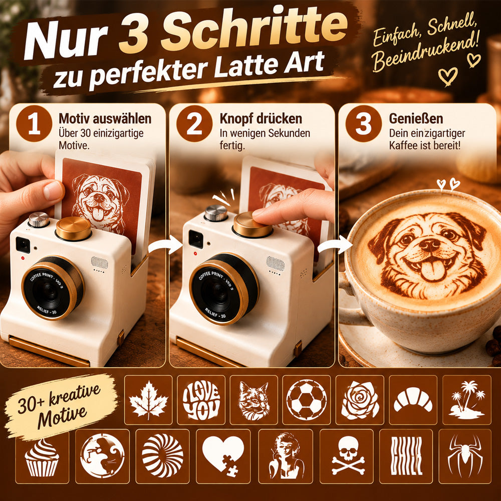 ☕ 50% RABATT!✨Retro-Kaffeekamera für kreative Kaffeemomente