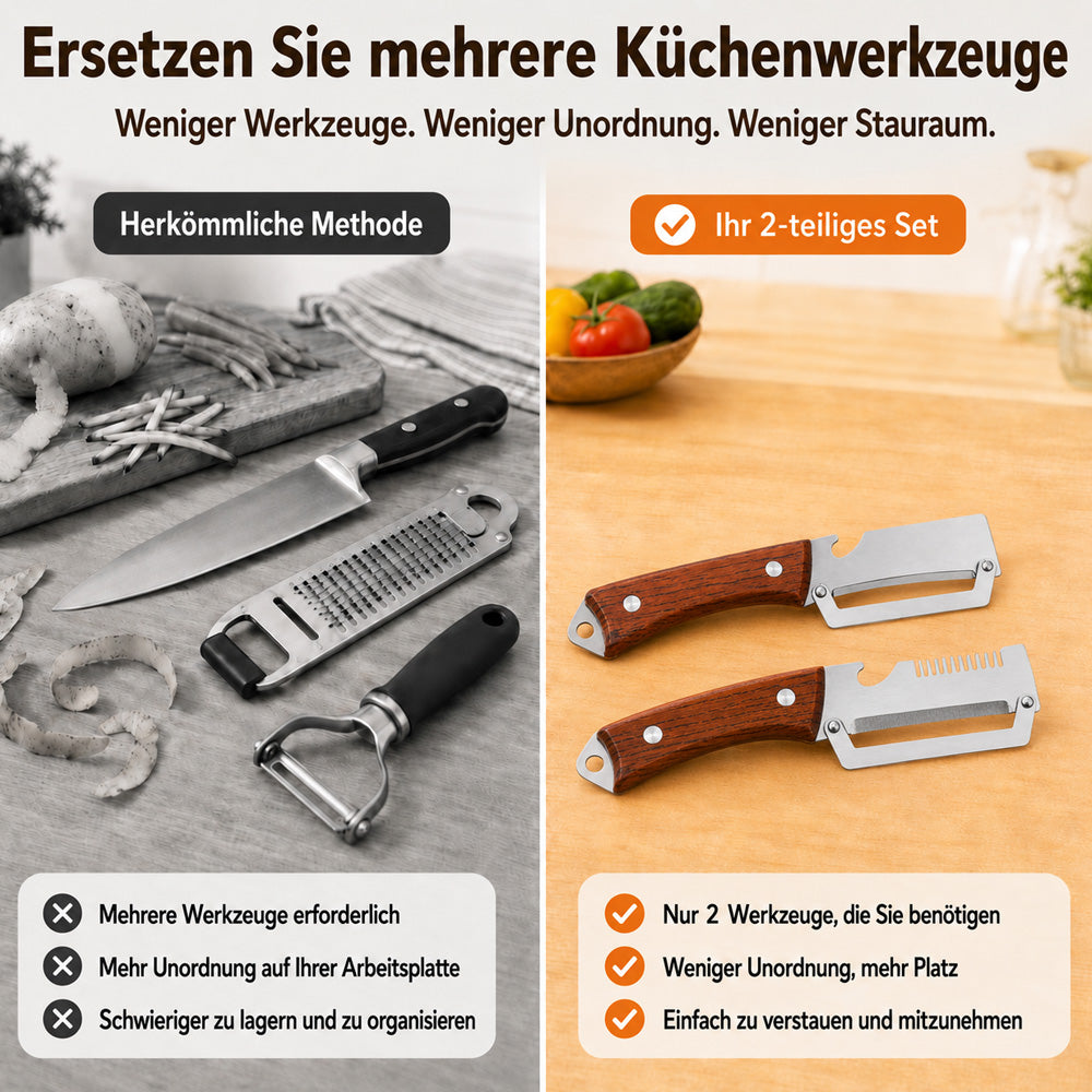 🔪🥬1 KAUFEN – 1 GRATIS ERHALTEN: Multifunktionaler Sparschäler 🥔🥕 🔥