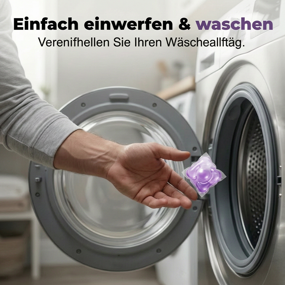🌸🧺 5-in-1 Waschmittelkapseln mit weißem Moschus – entfernt Flecken & schont Fasern ✨💧 80 Stück, langanhaltend frisch, ideal für Haushalt & Reise.