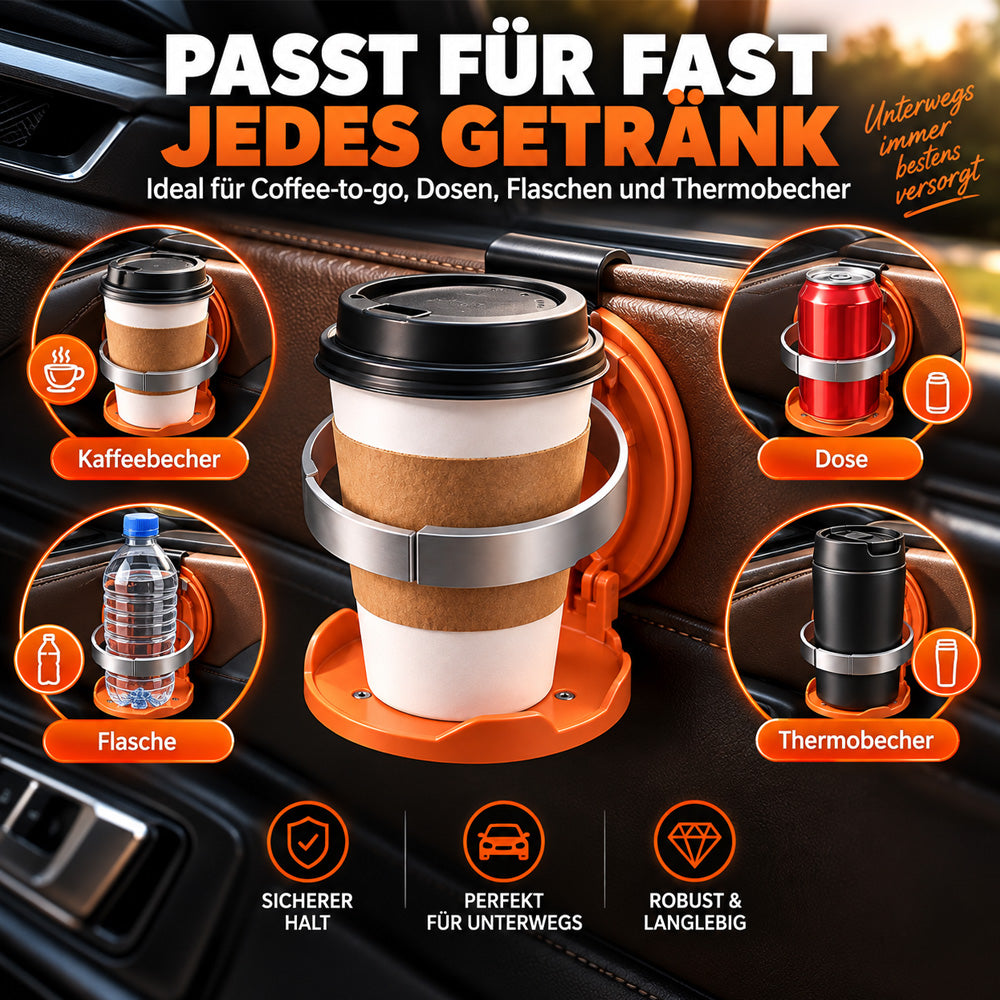 📢📢40% OFF !! ⏰Multifunctional Foldable Car Door Cup Holder Large Diameter Drink and Water Bottle Storage Rack