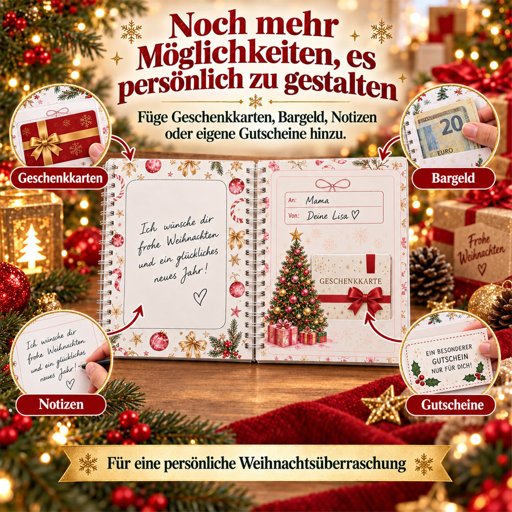 🎁50 % RABATT – Perfekt für Weihnachten! 🎅 🎄 Weihnachts-Geschenkkartenalbum – DIY Spiralalbum für persönliche Geschenke 👍