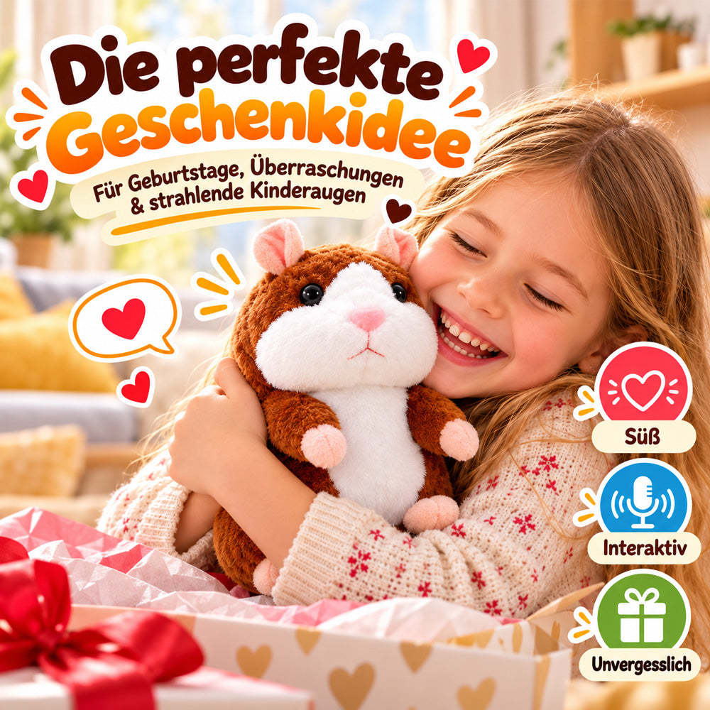 🥳2026 VERKAUFSHIT🥳💞ÜBER 50.000 VERKAUFT! 🐹✨ 50 % RABATT! Sprechender Plüschhamster – wiederholt alles, was du sagst, und wackelt dabei mit dem Kopf. Lustiger Spaß für Kinder & Erwachsene. Ideal zum Verschenken und zur Unterhaltung deiner Haustiere! 🎁💚