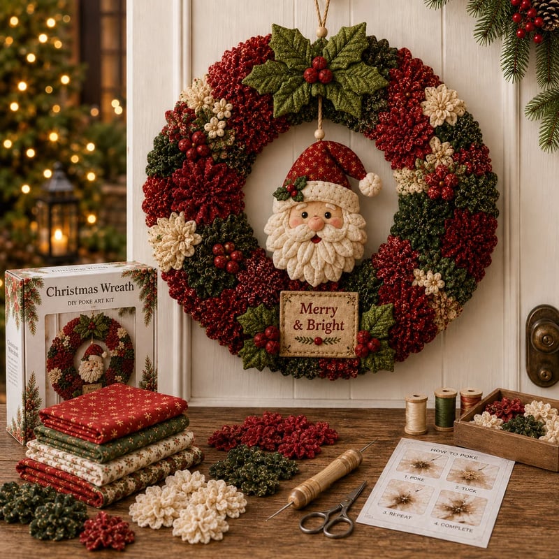 🎄 DIY-Weihnachtskranz-Bastelset mit 3D-Struktur | Entspannend & stimmungsvoll für die Tür