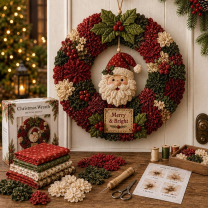 🎄 DIY-Weihnachtskranz-Bastelset mit 3D-Struktur | Entspannend & stimmungsvoll für die Tür