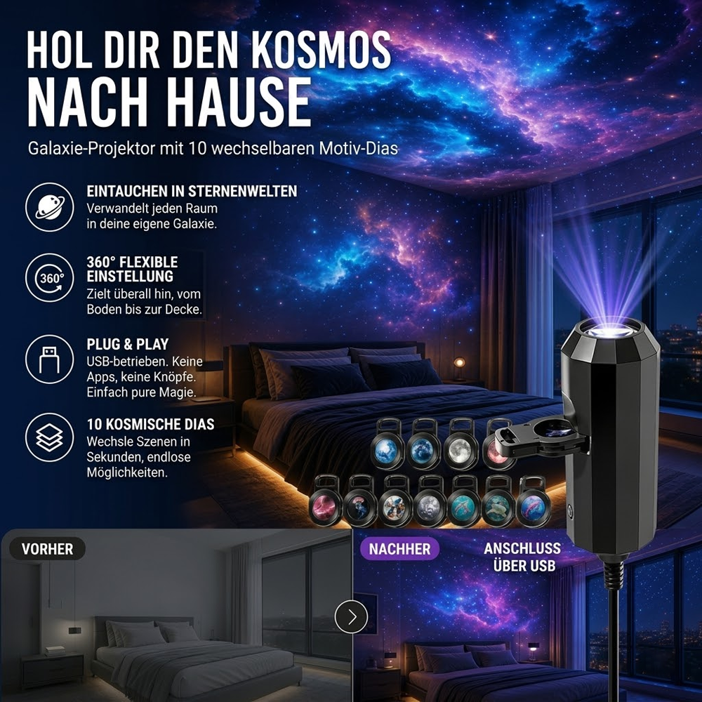 🌌 HD Galaxie- & Ozean-Projektor – Einfach einstecken & genießen! 🥳 Bereits über 50.000 begeisterte Kunden! ✨