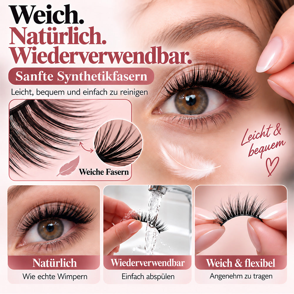 ✨Wiederverwendbare Selbstklebende Wimpern| Wacher Blick in 3 Sekunden👀– Ohne Kleber, Ohne Aufwand!