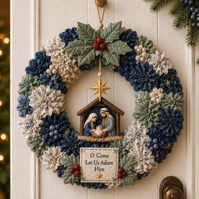 🎄 DIY-Weihnachtskranz-Bastelset mit 3D-Struktur | Entspannend & stimmungsvoll für die Tür