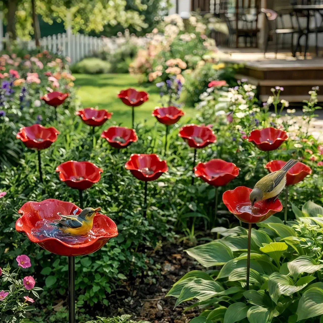 💖🎁 Geschenke zum Muttertag 2026 mit 49 % Rabatt 🎁Handgefertigter Metall-Gartenstecker mit Blume und Vogel 🐦