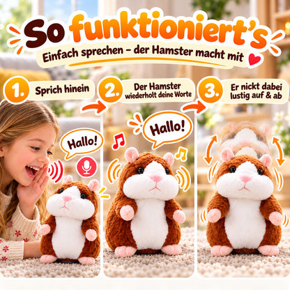 🥳2026 VERKAUFSHIT🥳💞ÜBER 50.000 VERKAUFT! 🐹✨ 50 % RABATT! Sprechender Plüschhamster – wiederholt alles, was du sagst, und wackelt dabei mit dem Kopf. Lustiger Spaß für Kinder & Erwachsene. Ideal zum Verschenken und zur Unterhaltung deiner Haustiere! 🎁💚
