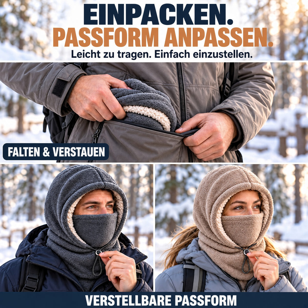 upsell❄️ 3-in-1 Winter-Sturmhaube – Winddichter Fleece-Gesichtsschutz für Damen & Herren, warm & kuschelig für Ski, Radfahren & Outdoor 🧣