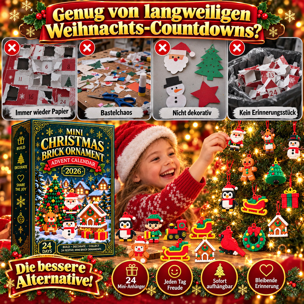 🎄Vergiss langweilige Adventskalender – entdecke 24 Tage voller Bauspaß 🧱, Überraschungen 🎁 und Weihnachtsstimmung ✨: Baue jeden Tag eine neue Mini-Weihnachtsdekoration und lass deinen Weihnachtsbaum Tag für Tag wachsen.