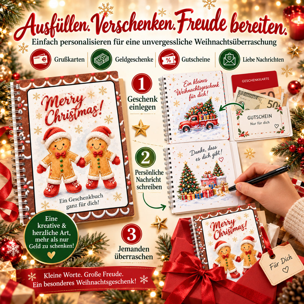 🎁50 % RABATT – Perfekt für Weihnachten! 🎅 🎄 Weihnachts-Geschenkkartenalbum – DIY Spiralalbum für persönliche Geschenke 👍