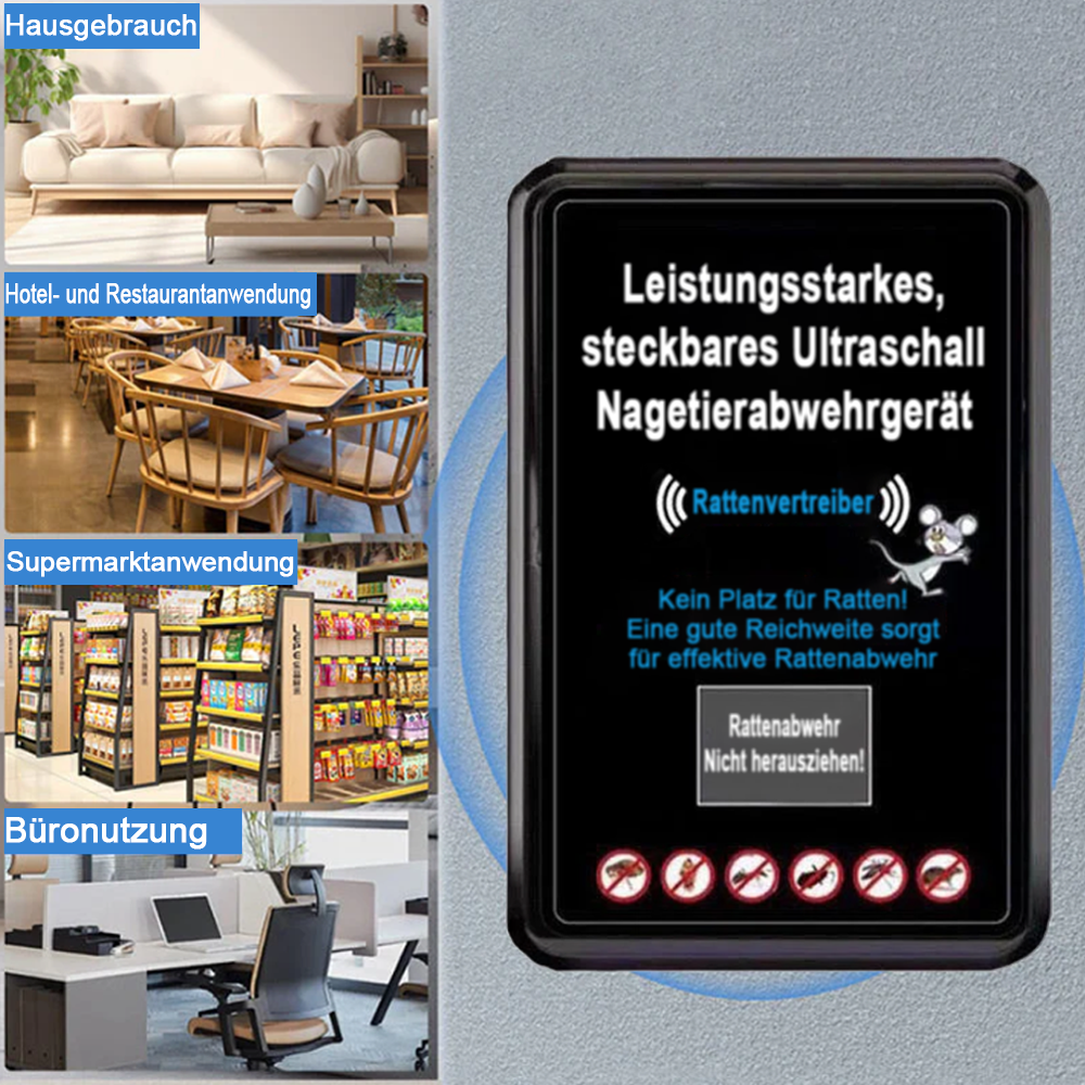 Leistungsstarkes Plug-In-Ultraschall-Nagetierabwehrmittel