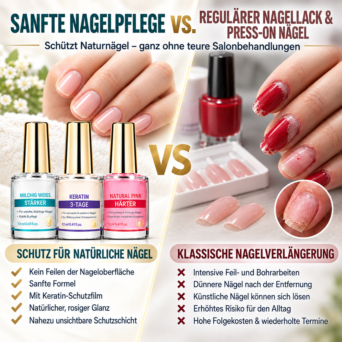 💜💅 Fliederfarbener Glanz-Nagelhärter | Leichtes Serum spendet Feuchtigkeit, stärkt die Nagelplatte & reduziert das Risiko von Nagelschäden