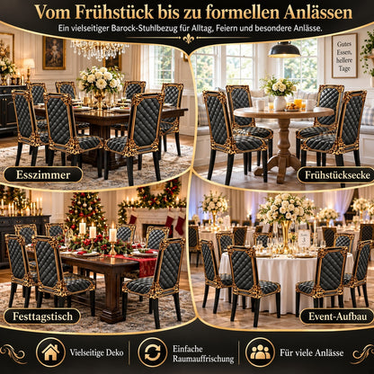 🔥 1 kaufen, 1 gratis! 🪑 Eleganter Barock-Stil Stuhlbezug – Elastischer Esszimmerstuhlbezug mit luxuriösem Design