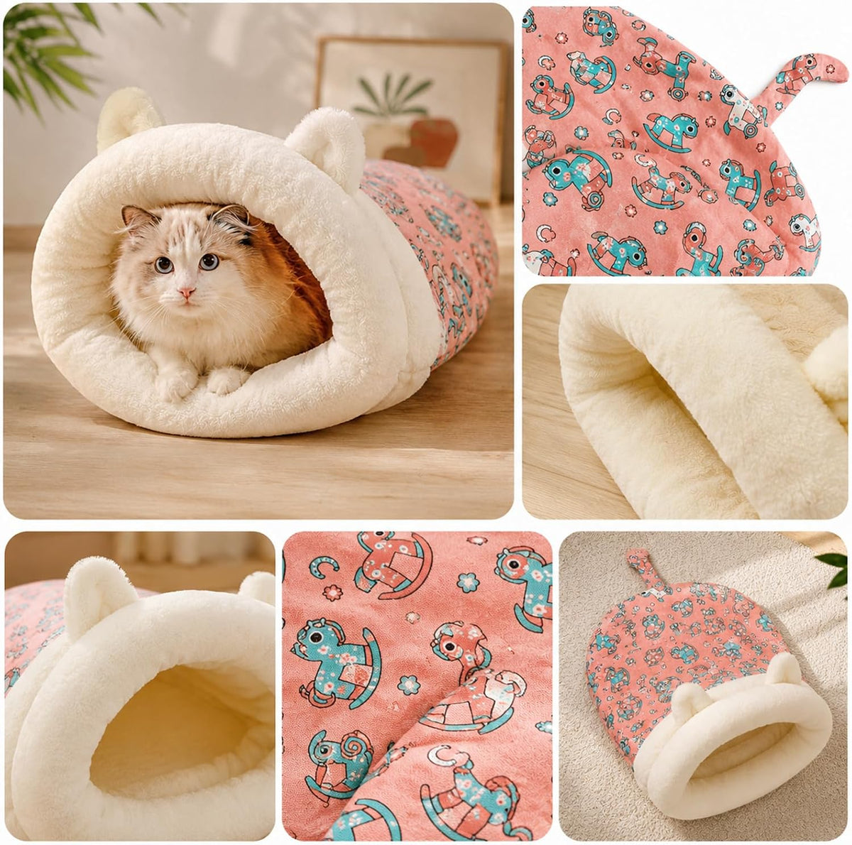 🐾🔥 Bestseller! Halbgeschlossenes, warmes Haustier-Schlafsackbett – Winddichtes, flauschiges Kuschelnest für Katzen und kleine Hunde, perfekt für gemütliche Winterschläfchen ❄️