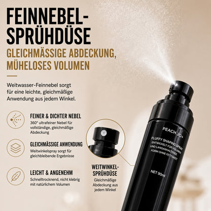 🎉🎉 50 % RABATT | NUR FÜR KURZE ZEIT!  Fluffy Hair Shaping Spray – Haarspray mit lang anhaltendem Pfirsichduft für mehr Volumen und perfekten Halt den ganzen Tag.