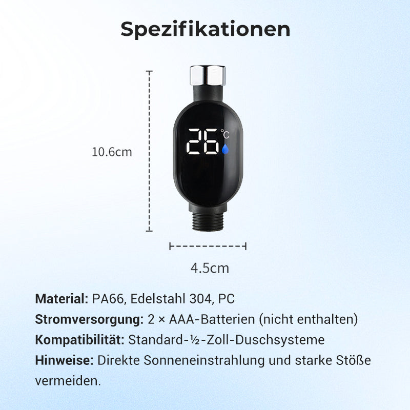 🔥50 % Rabatt💧 Duschthermometer 🌡️ Sofortige Temperatur! 🚿 -Remifa®