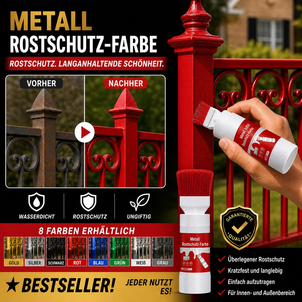 🔥50% RABATT｜Über 50.000 verkauft! Wasserbasierende Metallic-Silberfarbe mit integriertem Pinsel, überdeckt Kratzer und Flecken, frischt Ihr Zuhause auf