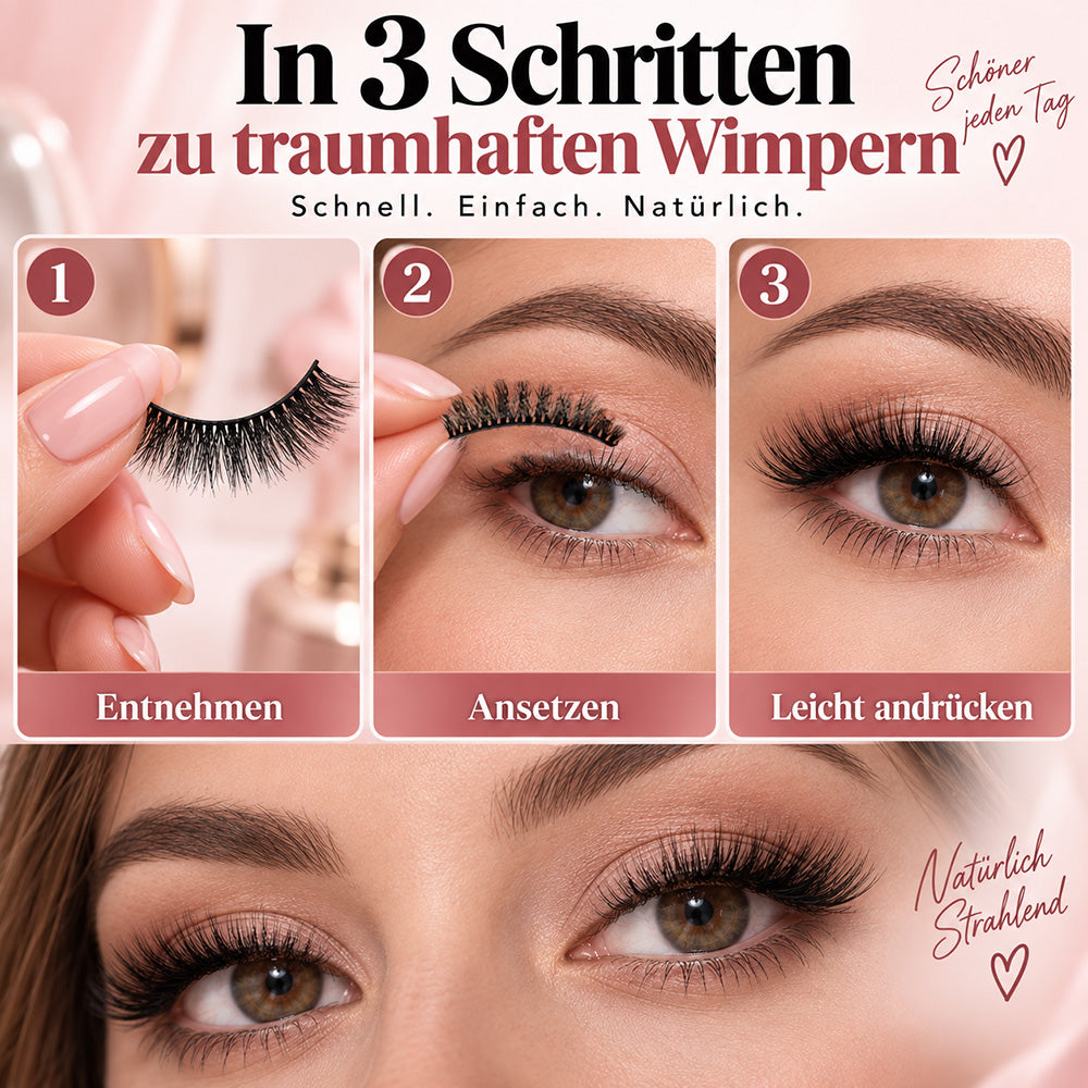✨Wiederverwendbare Selbstklebende Wimpern| Wacher Blick in 3 Sekunden👀– Ohne Kleber, Ohne Aufwand!
